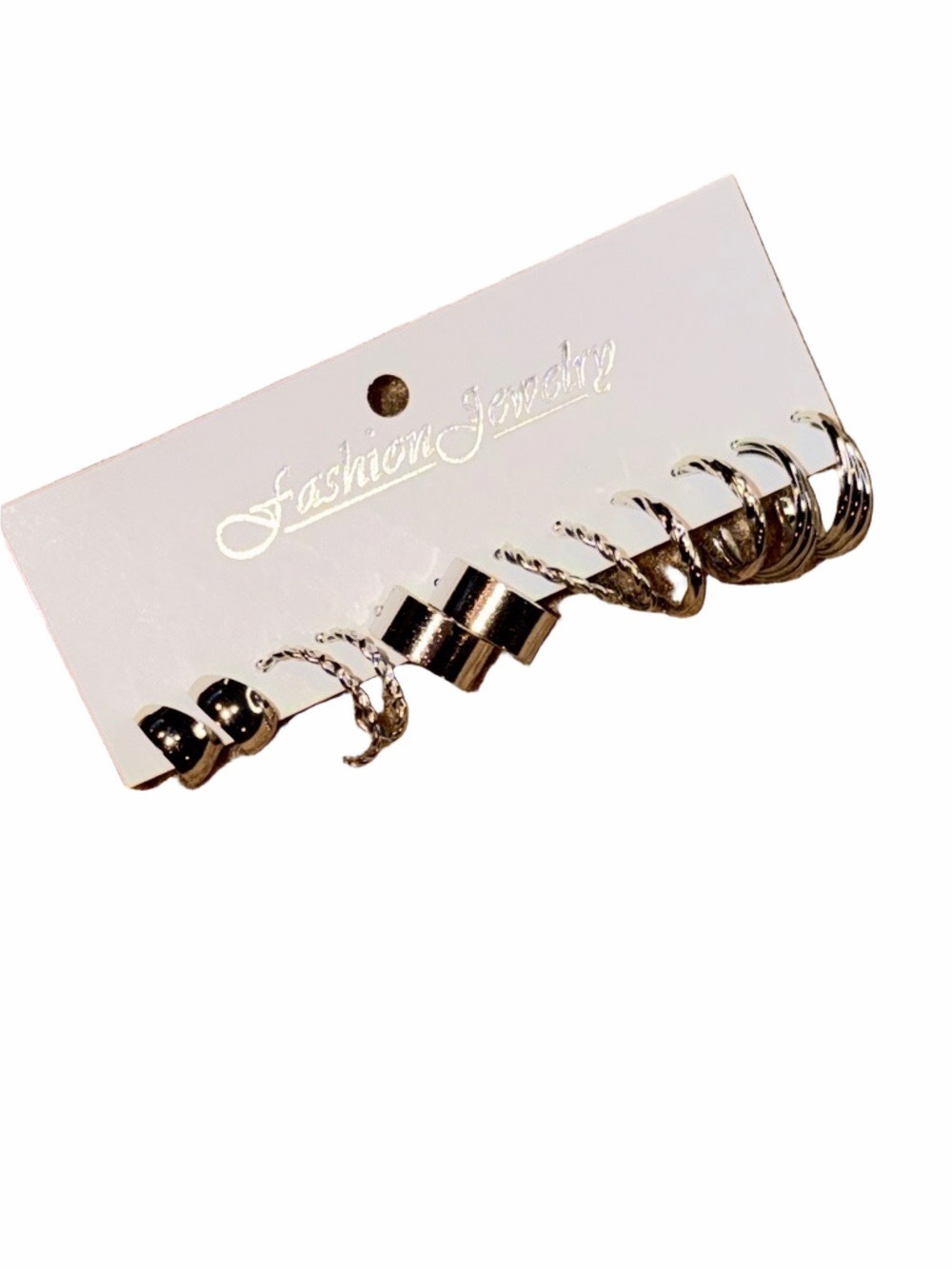 Fashion Jewelry Silver Multi Hoop Earring Set